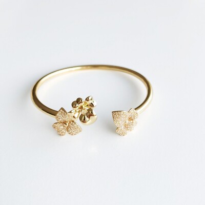 Kate Spade New York Precious Pansy Pave Flex Cuff Bracelet