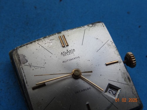 OLD RETRO SWISS Watch ATLANTA GENEVE AUTOMATIC MECHANISM MOVEMENT - Picture 5 of 12