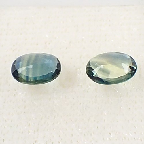 0.90ct Qty 2, Oval 6x4 mm Multi Color Natural Australian Parti Sapphire Gemstone - Picture 4 of 12
