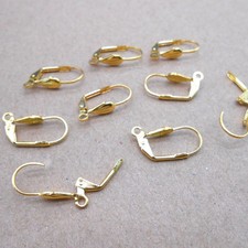 20PCS DIY Lever Back Earring Findings 18K GOLD FILL Plated Loo French Ear Clip