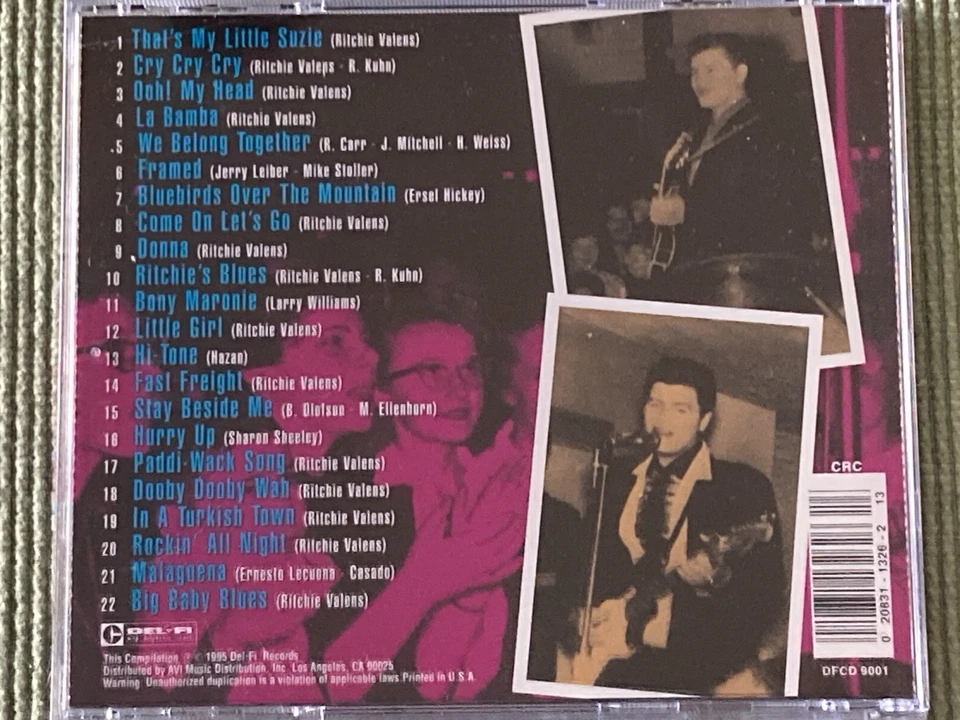 RITCHIE VALENS ROCKIN' ALL NIGHT THE VERY BEST OF 22 TRACK CD FREE SHIPPING - Image 2 of 2