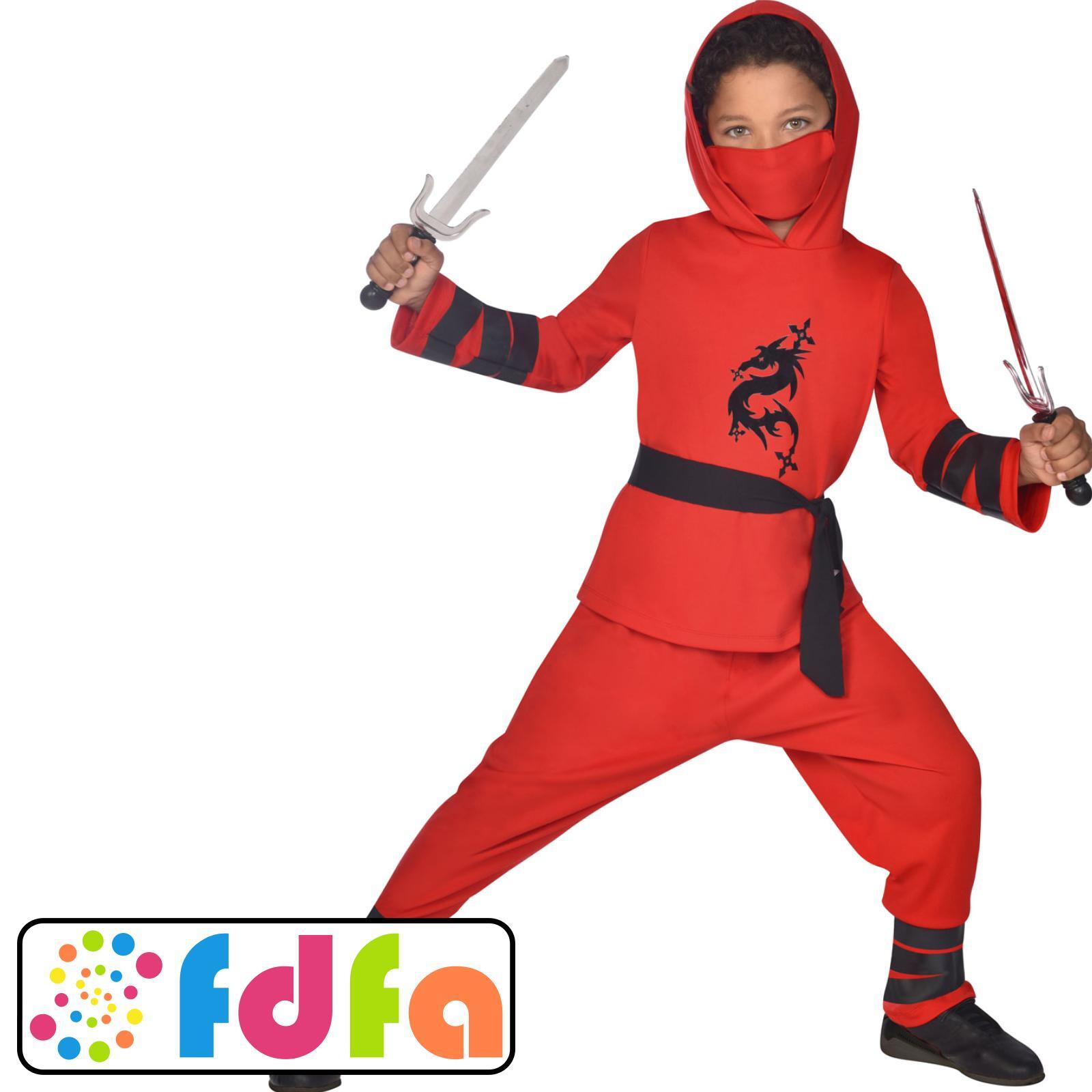 Disfraz Amscan Rojo Ninja Guerrero Samurai Niños Niños Niños
