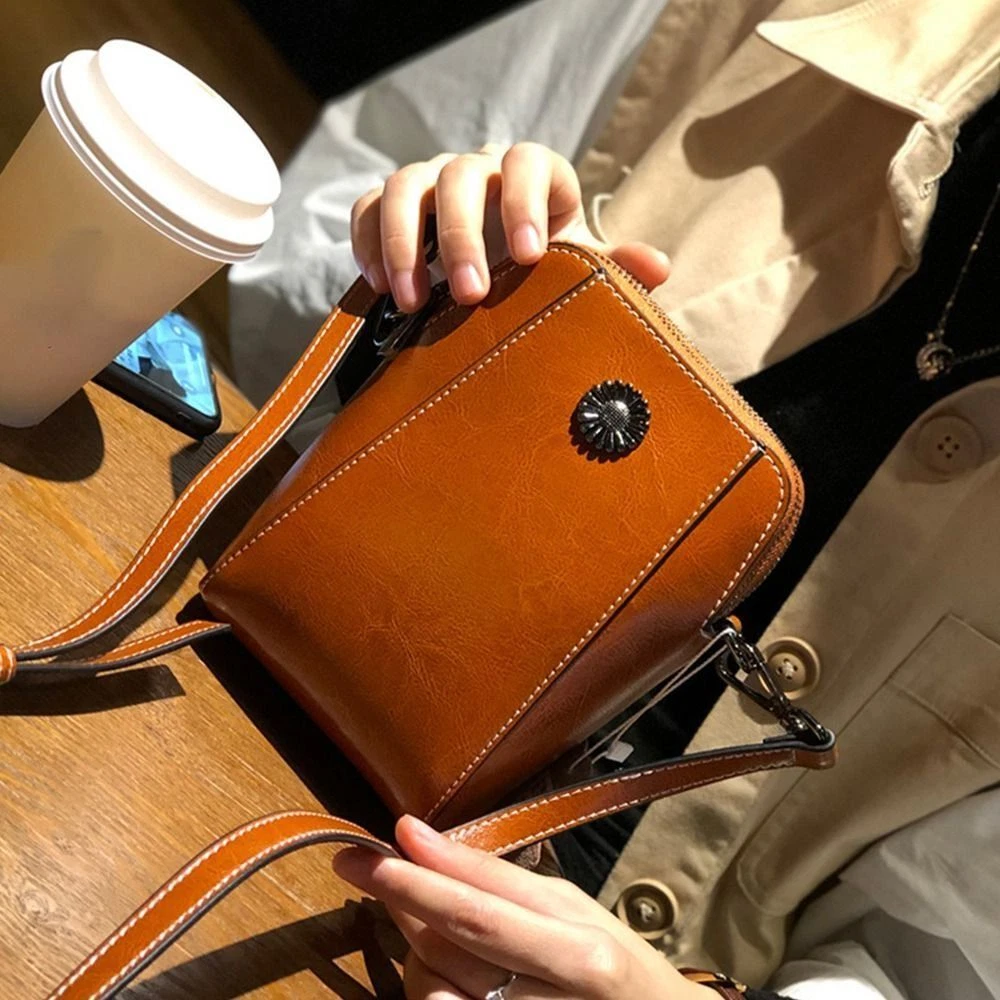 Leather Mini Shoulder Bags Purse Crossbody Bags New Vertical Cellphone Bag