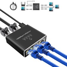 Gigabit Ethernet Splitter 1 to 4 High Speed4 Devices Simultaneously Networkin...