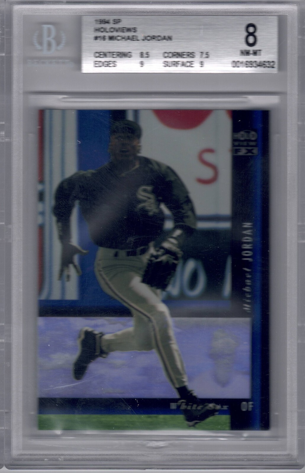 Michael Jordan 1994 UD SP Holoview #16 - BGS grade 8 Chicago White SOX baseball