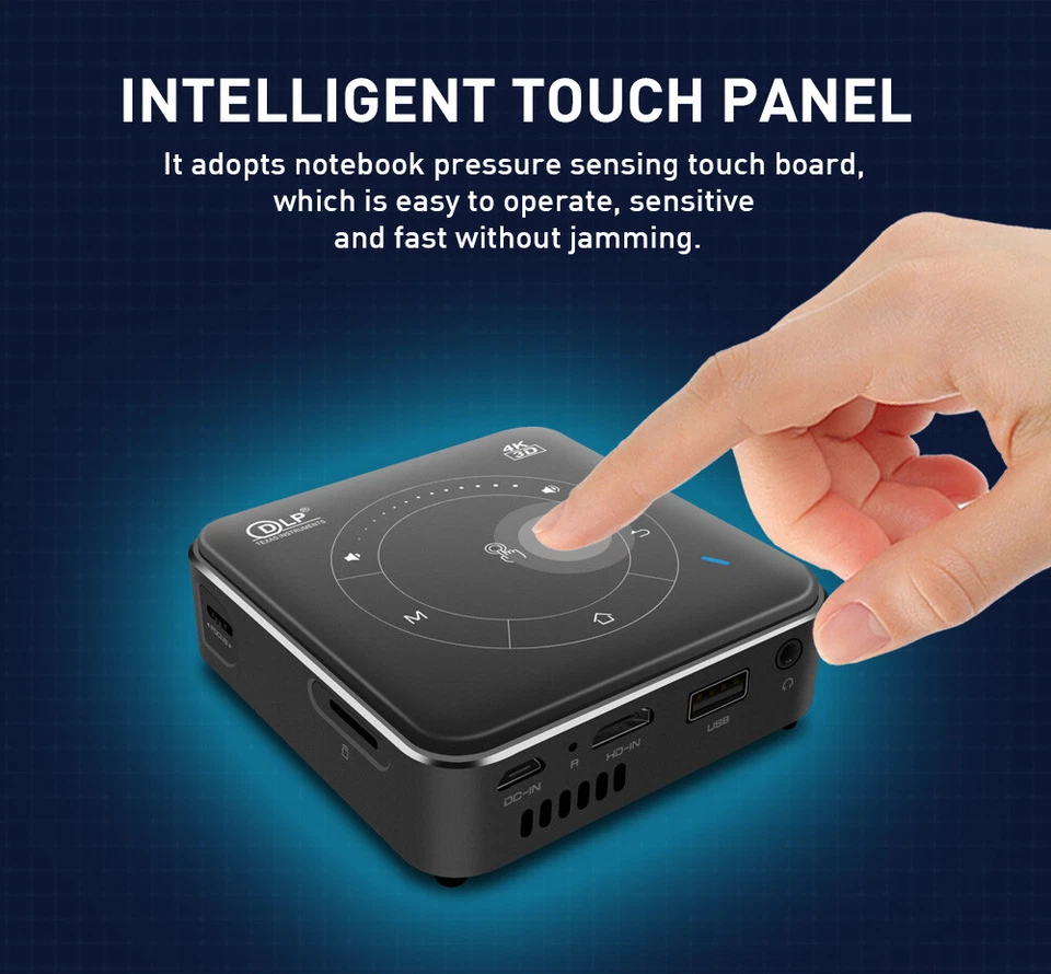 Portable DLP Android Mini Smart Projector 4K Home Theater Android 9 16GB / 32GB - Image 3 of 4