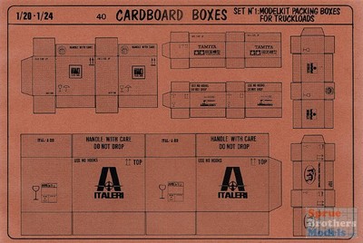 VER0040 1:20-1:24 Verlinden Cardboard Boxes Set 1 - Model Kit Packing Boxes for