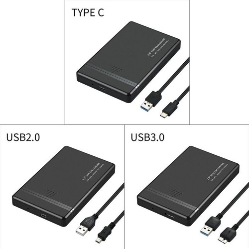 Type C Hard Drive Disk Enclosure for 2.5" Storage USB 3.0 2.0 SSD HDD External - Afbeelding 2 van 9