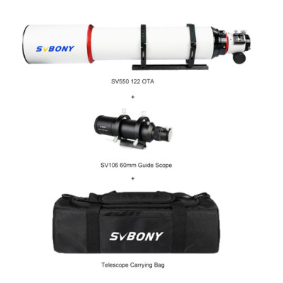 SVBONY SV550 122mm Triplet Refractor Telescope APO + SV106 60MM Guide Camera