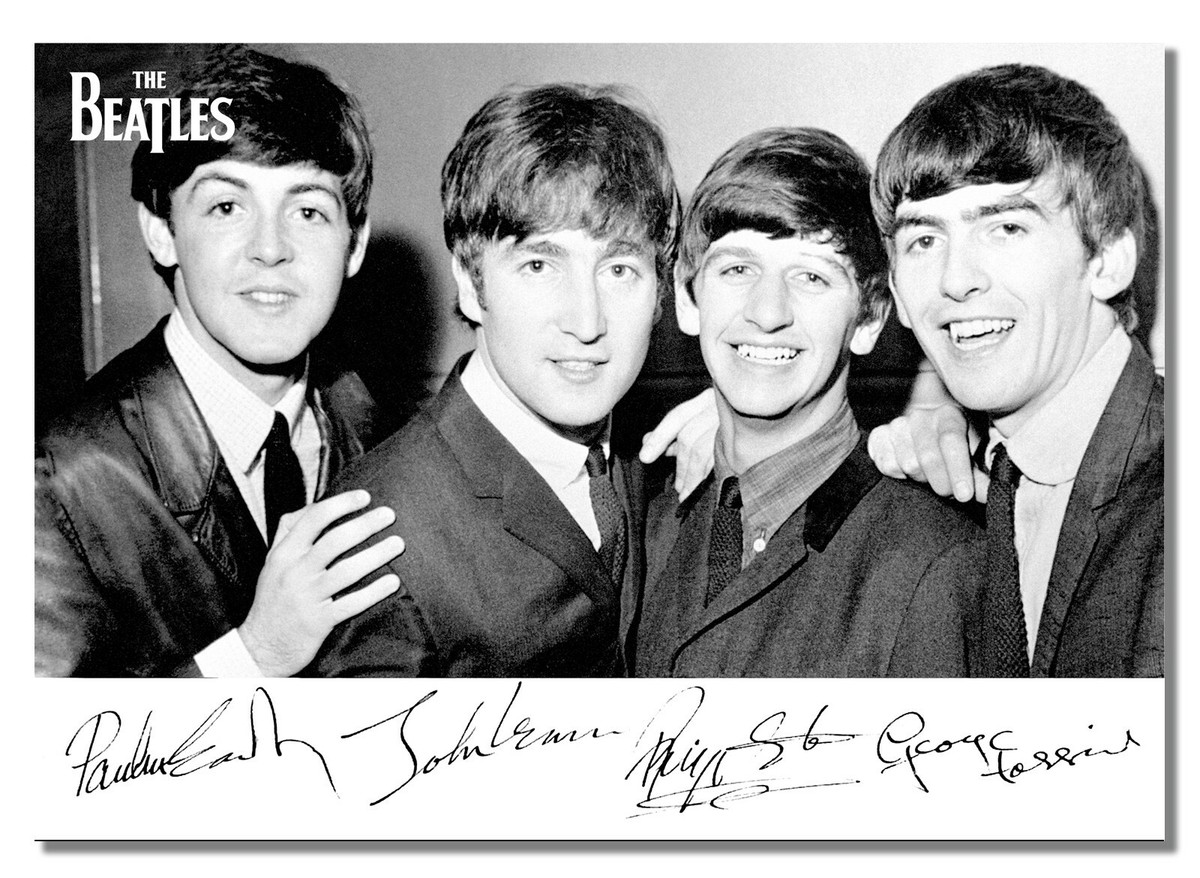 The Beatles #13 Rock Band Poster Lennon Autograph Copy Music