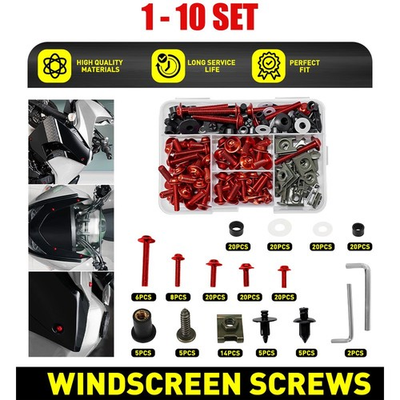 #ad #ad For Honda 190 1900x Red Aluminium Sportbike Fairing Bolt Fastener Clip Screw Kit $22.99