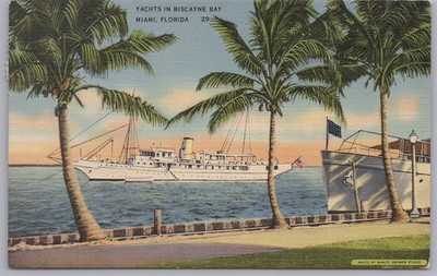 Miami, FLA., Yachts in Biscayne Bay - 1944