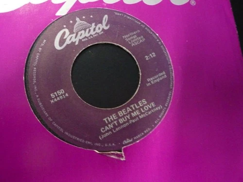 THE BEATLES - Can't buy me love /You can't do that 45  Purple CAPITOL  label