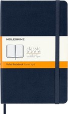 Classic Notebook, Hard Cover, Medium Ruled/Lined, Sapphire Blue,
