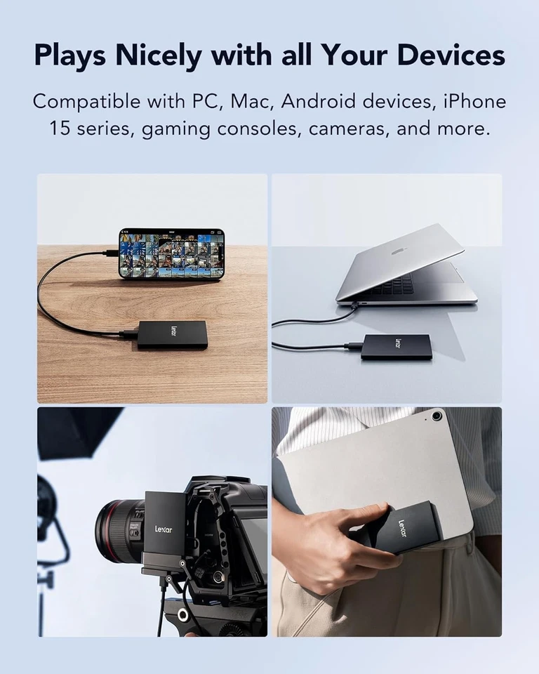 Lexar SL500 External SSD 1TB, USB3.2 Gen2x2 Portable SSD, PSSD up to 2000MB/s Re - Image 4 of 4