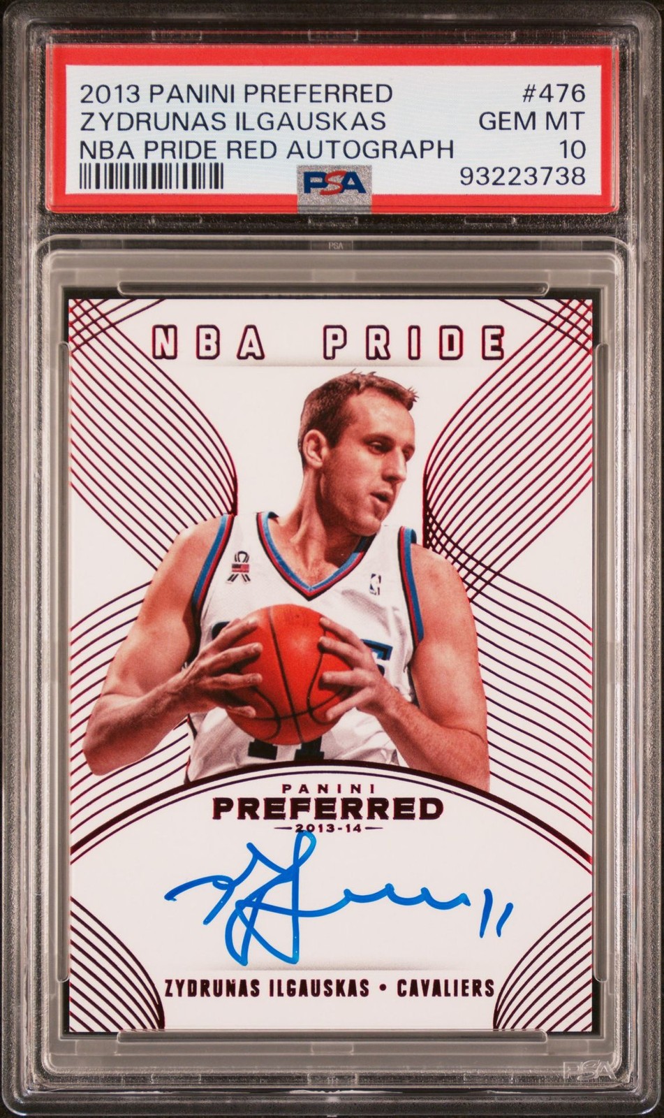 2013-14 Panini Preferred NBA Pride Red Auto /99 Zydrunas Ilgauskas PSA 10