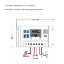Pour Smart Homes Solar Controller LCD Affichage des paramètres réglables ABS Matériau