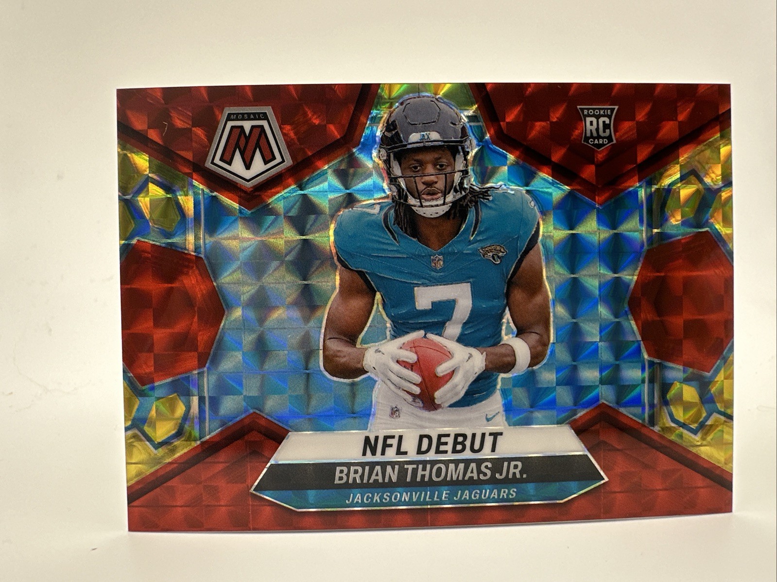 2024 Panini Mosaic - NFL Debut Brian Thomas Jr. Choice Fusion Red & Yellow /80