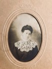 Small Victorian-Era Photograph, WOMAN w/ LACE-COLLAR DRESS — photo 2