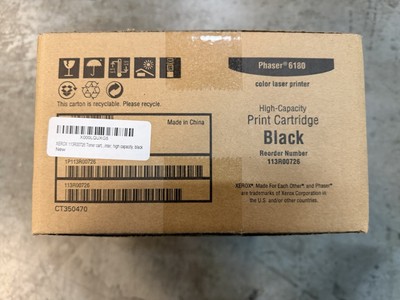 Genuine Xerox 113R00726 High Yield Black Toner Cartridge Phaser 6180/MFP