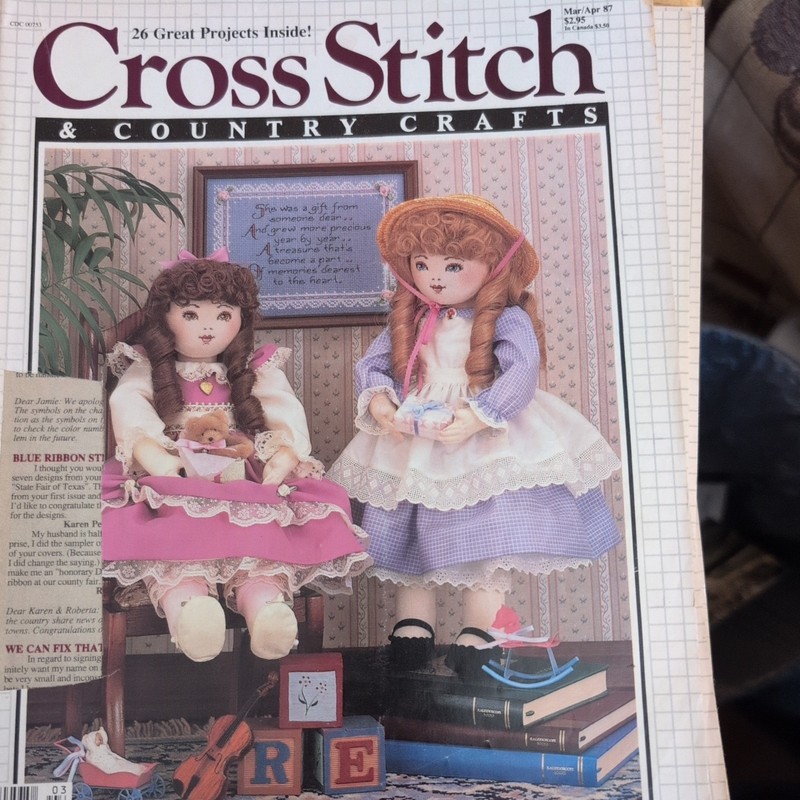 Cross Stitch Country Crafts Magazines Lot of 10 1987-1989 