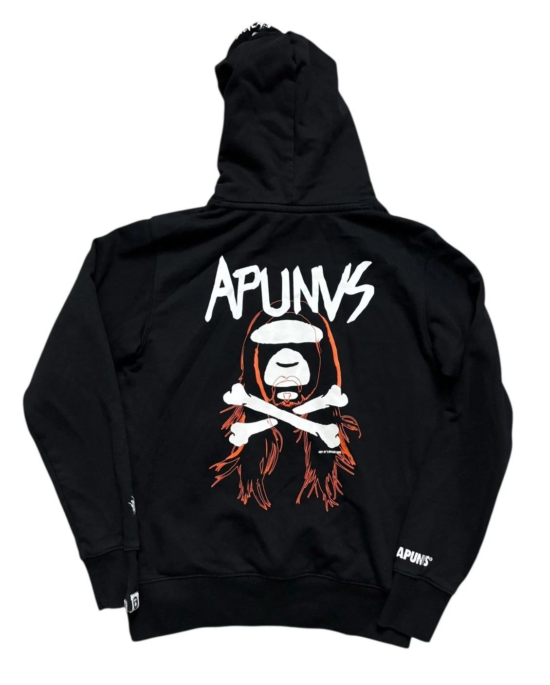 A BATHING APE (BAPE) Felpa con cappuccio Aape by A Bathing Ape uomo piccola nera Steve Aoki Collab Apunvs grafica