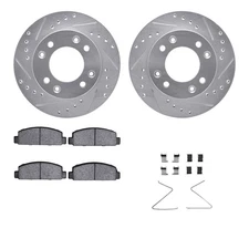 For Mazda RX-7 86-88 Drilled & Slotted Front Brake Kit w Semi-Metalic Pads