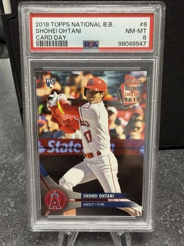 Shohei Ohtani 2018 Topps National Baseball Card Day Rookie RC LA Angels #8 PSA 8
