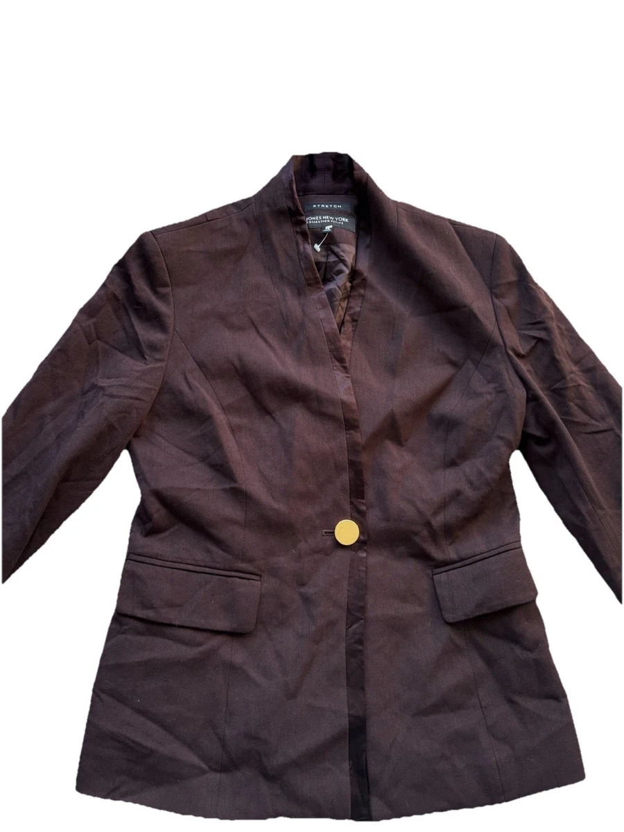 Veste Femme Jones New York – Prune, Nylon, Taille X, Ouverture, Neuve Avec étiquettes