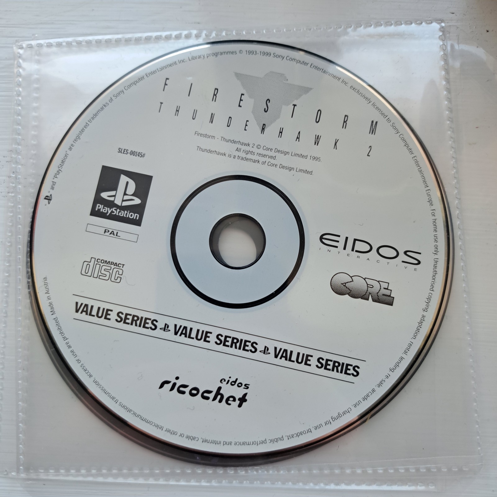 Firestorm Thunderhawk 2 PS1 Game Sony Playstation One DISC ONLY PAL Retro VGC 2