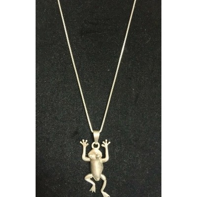 925 STERLING SILBER ANIMIERTER FROSCH ANHÄNGER HALSKETTE HIMMEL