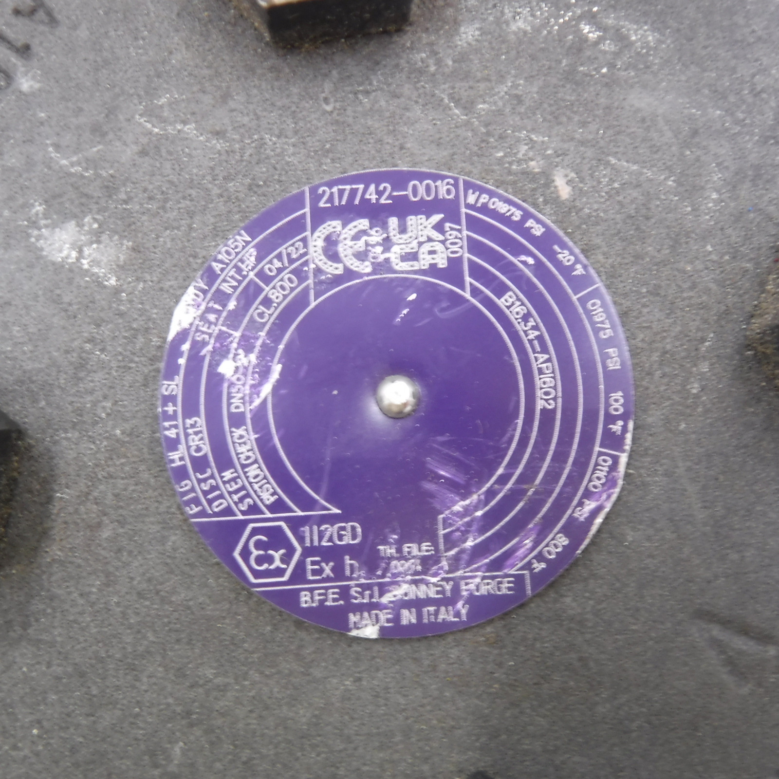 Bonney Forge 2"-800 Forged Steel Socket Weld Piston Check Valve HL-41-SW-2