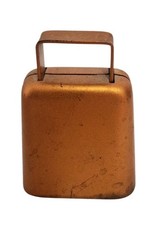 Cow Bell with Clapper 3 1/4'' x 2 1/4" Metal Vintage Copper Color Cowbell