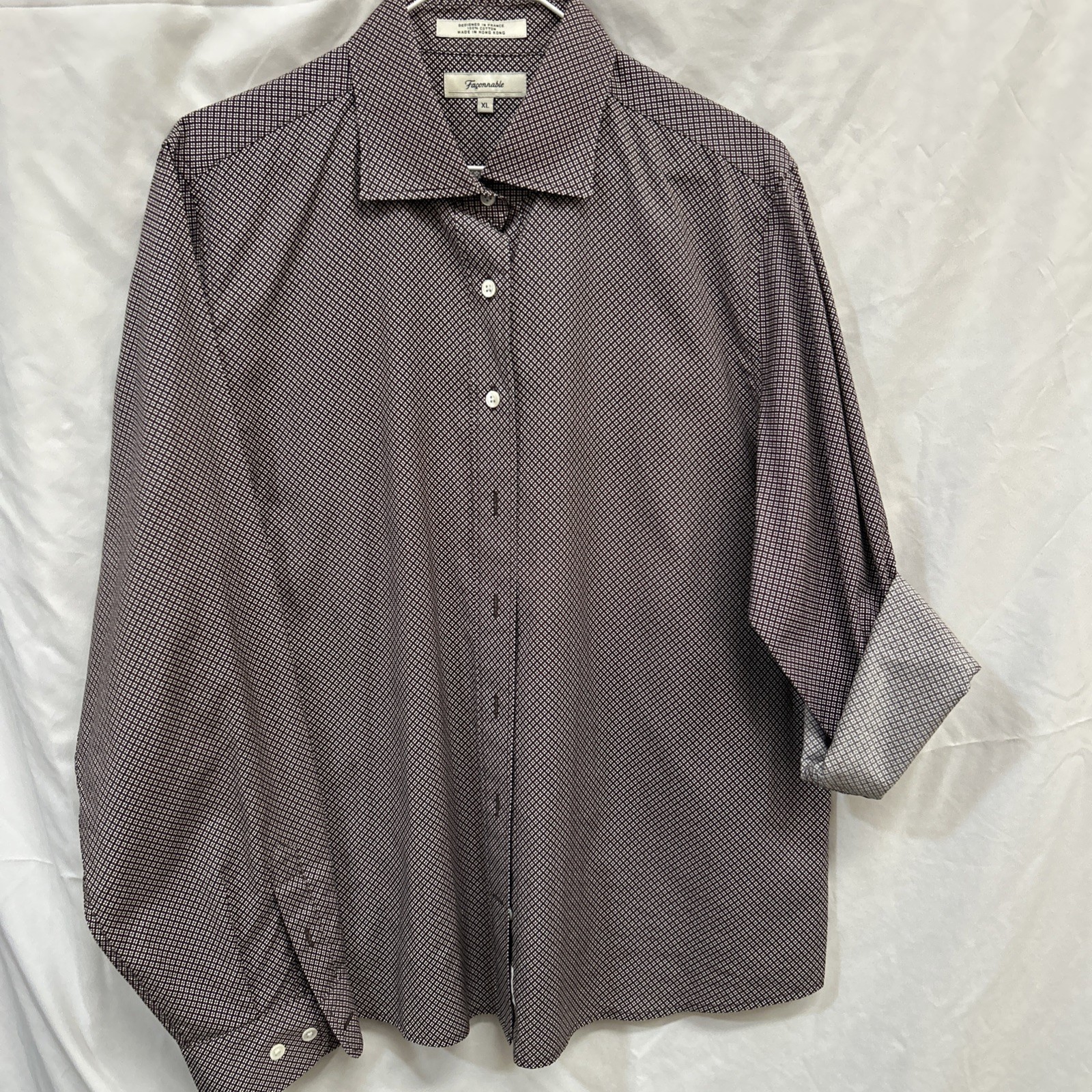 Faconnable Women’s  Brown Dot Pattern 100% Cotton… - image 1