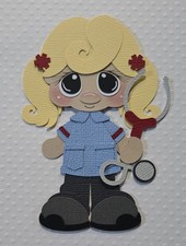 Paramedic Girl Blonde Hair. Scrapbook, Card Making Paper Piecing