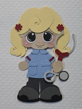 Paramedic Girl Blonde Hair. Scrapbook, Card Making Paper Piecing