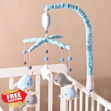 Whale Crib Mobile Narwhal Ocean Animal Nursery Decor Baby Bassinet Music