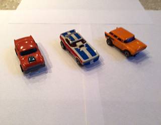 Lot of 3 Vintage AFX slot cars 55 Chevy 57 Nomad Plymouth Barracuda