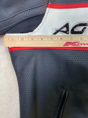 AGV Sport Pilot Vented Leather Motorcycle Jacket Size 46 Black Red Armored NWT image 22
