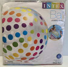 Intex JUMBO 42" Clear with Colorful Polka Dots Beach Ball