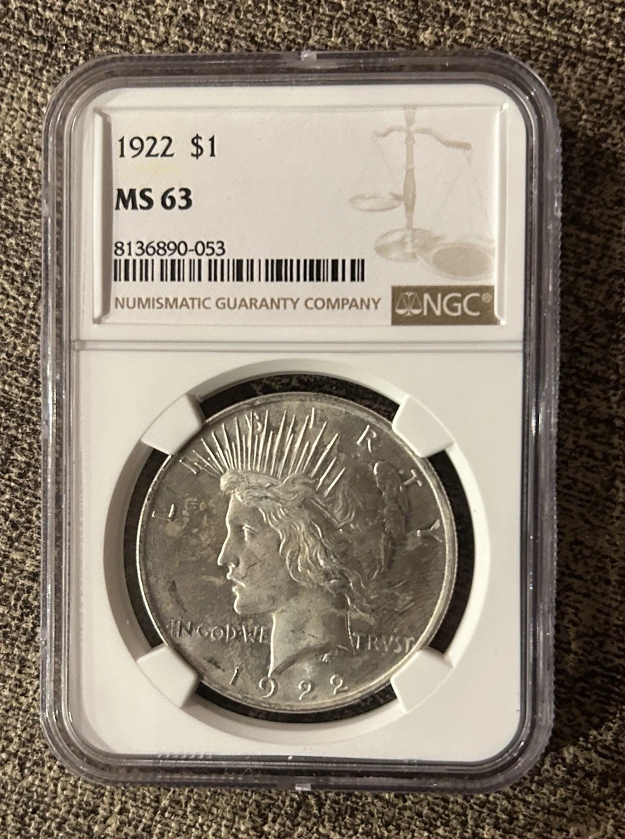 1922年 ピースダラーPCGS MS63 $1 1922 $1 Peace Dollar PCGS MS63, MS63 - PCGS Auction Prices