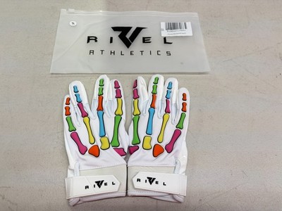 Rivel Athletics Reaper Skittles Bones Football Gloves - White - Adult Small