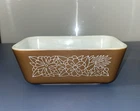 Vintage 1970s Pyrex Woodland Brown Flower 502 B Refrigerator Dish 750ml