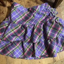 Children's Place Girls Purple Plaid Pleated Casual School Skort Sz 4 New