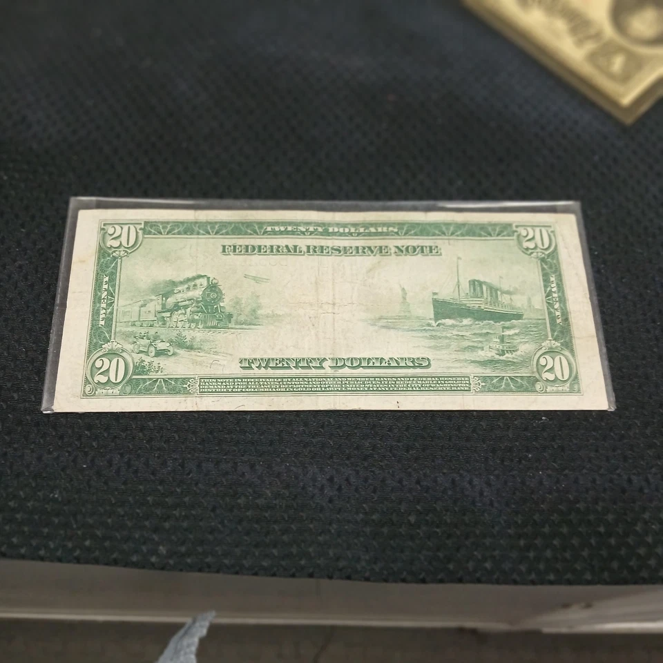 1914 Series $20 Federal Reserve Large Note United States No Reserve #C756-3 - Image 2 of 4