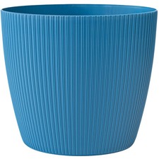 Blumentopf groß Weiß 30 cm – gerillt, Kunststoff-Übertopf für Zimmerpflanzen