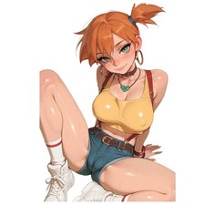 Misty Pokemon Anime Sticker - 6" Tall Waifu Weatherproof Vinyl Car Decal
