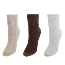 Gold Toe Women's Turn Cuff Bermuda Socks (3 Pair Pack)