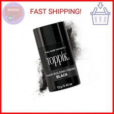 Toppik Hair Building Fibers, Black, 12g Fill In Fine or Thinning Hair, Instantly
