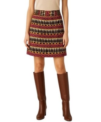 NWT Milly Silk Skirt with Etched Large Artisan Buttons Size 12 retail $350